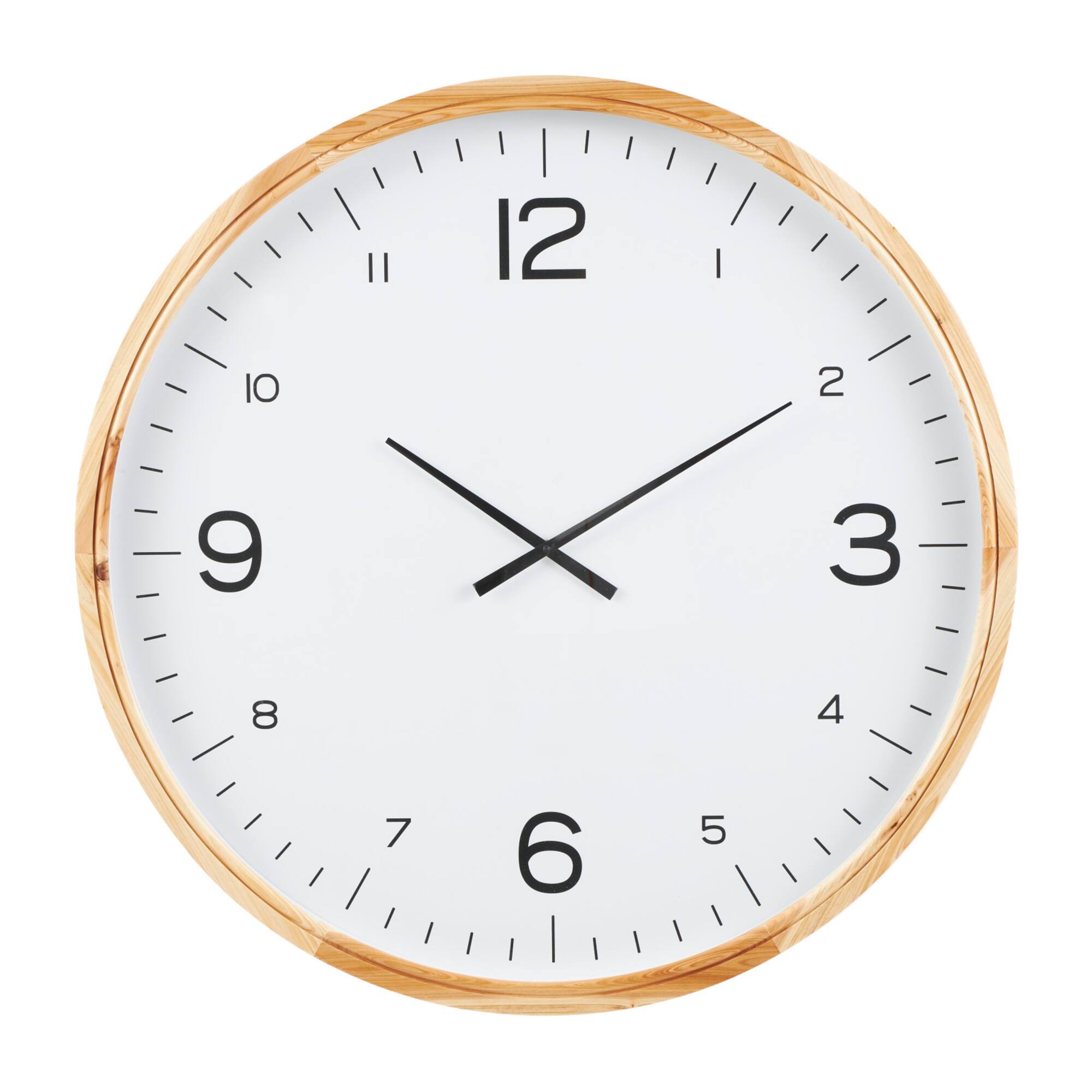 36" Light Brown Framed Wall Clock